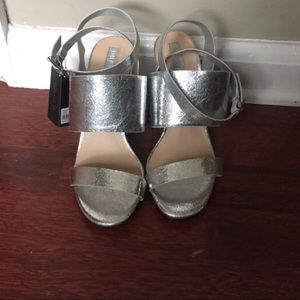 Like New Silver Chunky Heels
